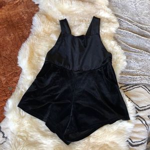 Black Velvet Overall Romper